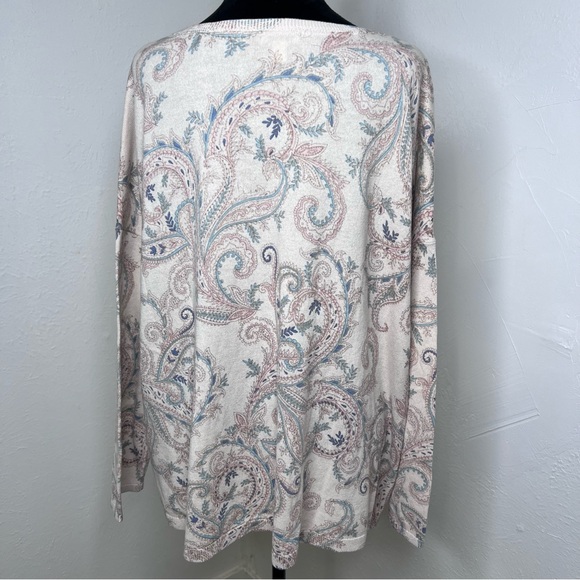 J. Jill  V Neck Dolman  Tunic Sweater XL Floral - Picture 5 of 12